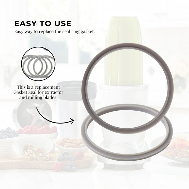 2x For Nutribullet Gasket Seal Grey Ring For 900W - Most 600W 1200W Blade-3